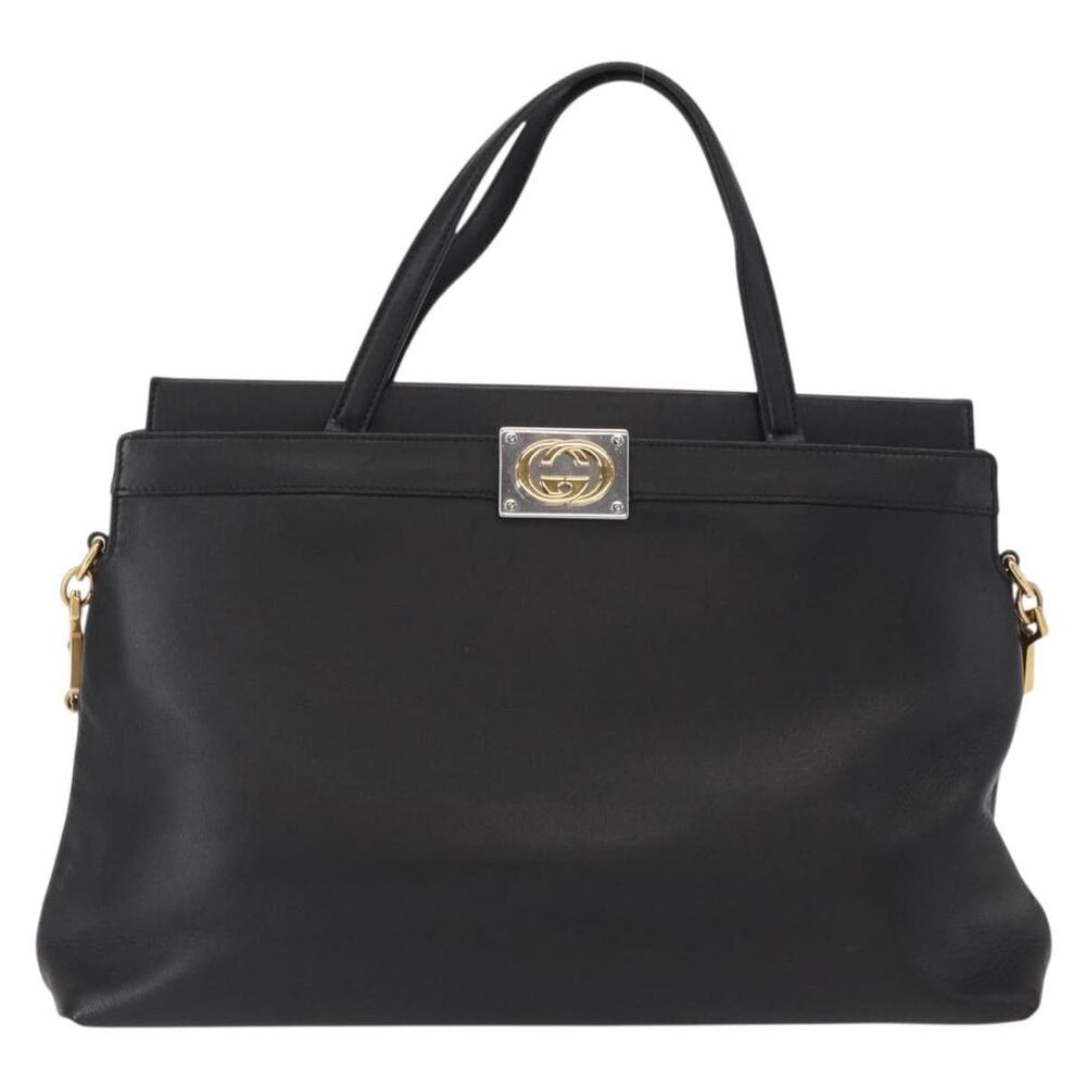 Gucci Leather Shoulder Bag Black